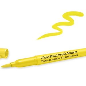 Glass Paint Brush Marker Permanent 15mm Yellow